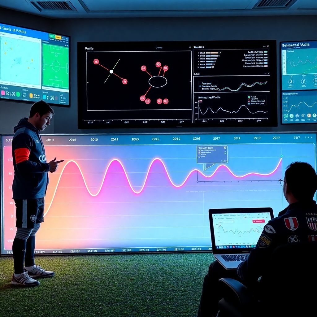 Сезонные графики забитых голов и очков как индикаторы роста команд